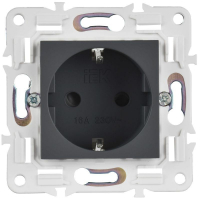 Розетка SKANDY 16А с заземл. защ. шторки SK-R04G графит IEK SK-R14-16-K53 ТехноИмпульс