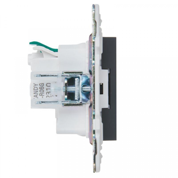 Розетка SKANDY 16А с заземл. защ. шторки безвинт. крепл. SK-R06G графит IEK SK-R14-16-1-K53 ТехноИмпульс