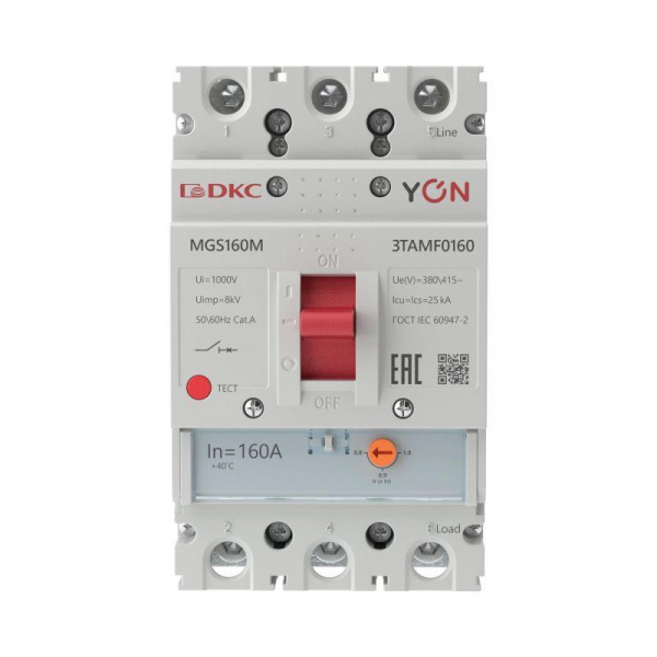 Выключатель автоматический MGS160 3P 128-160A 25kA YON MGS160M-3TAMF0160 ТехноИмпульс