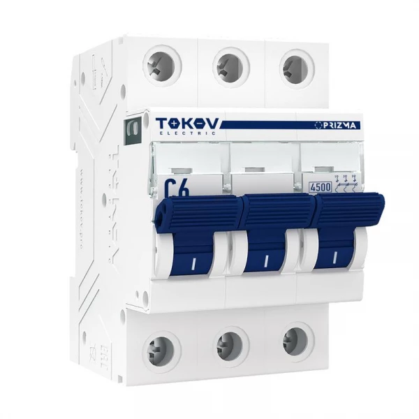 Выключатель автоматический модульный 3п C 6А 4.5кА PRIZMA TOKOV ELECTRIC TKE-PZ45-MCBI-3-6-C ТехноИмпульс