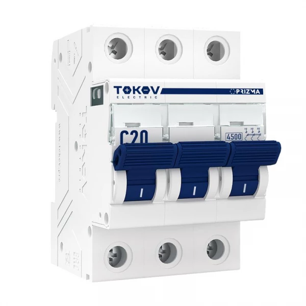 Выключатель автоматический модульный 3п C 20А 4.5кА PRIZMA TOKOV ELECTRIC TKE-PZ45-MCBI-3-20-C ТехноИмпульс