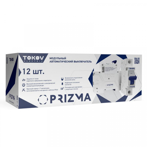 Выключатель автоматический модульный 1п C 6А 6кА PRIZMA TOKOV ELECTRIC TKE-PZ60-MCBI-1-6-C ТехноИмпульс