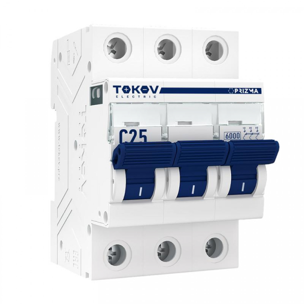 Выключатель автоматический модульный 3п C 25А 6кА PRIZMA TOKOV ELECTRIC TKE-PZ60-MCBI-3-25-C ТехноИмпульс