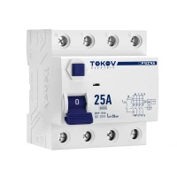 Выключатель дифференциального тока (УЗО) 4п (3P+N) 25А 30мА тип AC 6кА PRIZMA TOKOV ELECTRIC TKE-PZ60-RCDM-4-25-30-AC ТехноИмпульс