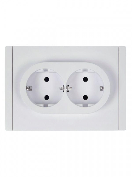 Розетка 2-м СП FORTE&PIANO FP224 16А с заземл. без защ. шторок безвинт. крепл. бел. IEK FP-R21-16-1-K01 ТехноИмпульс
