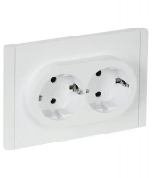 Розетка 2-м СП FORTE&PIANO FP223 16А с заземл. защ. шторки безвинт. крепл. бел. IEK FP-R24-16-1-K01 ТехноИмпульс