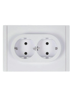 Розетка 2-м СП FORTE&PIANO FP223 16А с заземл. защ. шторки безвинт. крепл. бел. IEK FP-R24-16-1-K01 ТехноИмпульс