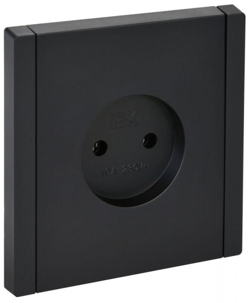 Розетка 1-м СП FORTE&PIANO FP118 10А без заземл. без защ. шторок винт. крепл. черн. IEK FP-R10-10-K02 ТехноИмпульс