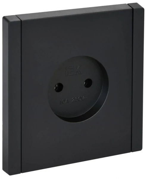 Розетка 1-м СП FORTE&PIANO FP118 10А без заземл. без защ. шторок винт. крепл. черн. IEK FP-R10-10-K02 ТехноИмпульс