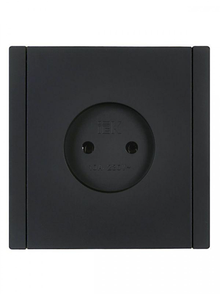 Розетка 1-м СП FORTE&PIANO FP118 10А без заземл. без защ. шторок винт. крепл. черн. IEK FP-R10-10-K02 ТехноИмпульс