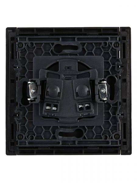 Розетка 1-м СП FORTE&PIANO FP118 10А без заземл. без защ. шторок винт. крепл. черн. IEK FP-R10-10-K02 ТехноИмпульс