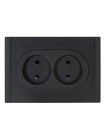 Розетка 2-м СП FORTE&PIANO FP126 10А без заземл. без защ. шторок безвинт. крепл. черн. IEK FP-R20-10-1-K02 ТехноИмпульс