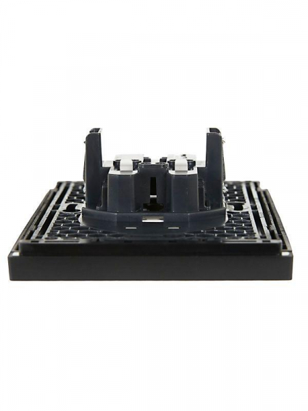 Розетка 2-м СП FORTE&PIANO FP126 10А без заземл. без защ. шторок безвинт. крепл. черн. IEK FP-R20-10-1-K02 ТехноИмпульс