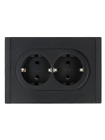 Розетка 2-м СП FORTE&PIANO FP124 16А с заземл. без защ. шторок безвинт. крепл. черн. IEK FP-R21-16-1-K02 ТехноИмпульс