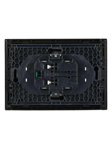 Розетка 2-м СП FORTE&PIANO FP124 16А с заземл. без защ. шторок безвинт. крепл. черн. IEK FP-R21-16-1-K02 ТехноИмпульс