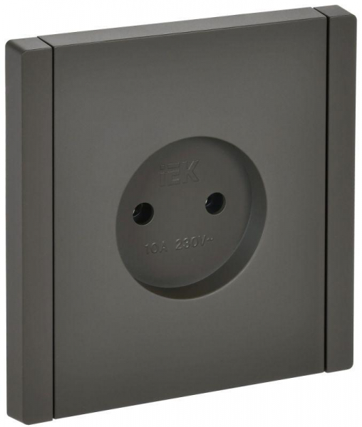 Розетка 1-м СП FORTE&PIANO FP318 10А без заземл. без защ. шторок винт. крепл. сер. IEK FP-R10-10-K03 ТехноИмпульс