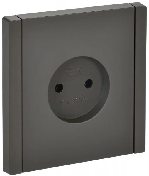 Розетка 1-м СП FORTE&PIANO FP318 10А без заземл. без защ. шторок винт. крепл. сер. IEK FP-R10-10-K03 ТехноИмпульс