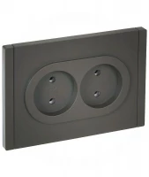 Розетка 2-м СП FORTE&PIANO FP326 10А без заземл. без защ. шторок безвинт. крепл. сер. IEK FP-R20-10-1-K03 ТехноИмпульс