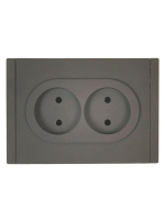 Розетка 2-м СП FORTE&PIANO FP326 10А без заземл. без защ. шторок безвинт. крепл. сер. IEK FP-R20-10-1-K03 ТехноИмпульс