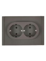 Розетка 2-м СП FORTE&PIANO FP324 16А с заземл. без защ. шторок безвинт. крепл. сер. IEK FP-R21-16-1-K03 ТехноИмпульс