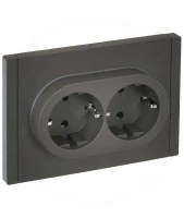 Розетка 2-м СП FORTE&PIANO FP323 16А с заземл. защ. шторки безвинт. крепл. сер. IEK FP-R24-16-1-K03 ТехноИмпульс