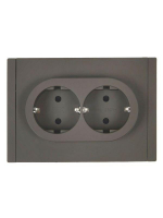 Розетка 2-м СП FORTE&PIANO FP323 16А с заземл. защ. шторки безвинт. крепл. сер. IEK FP-R24-16-1-K03 ТехноИмпульс