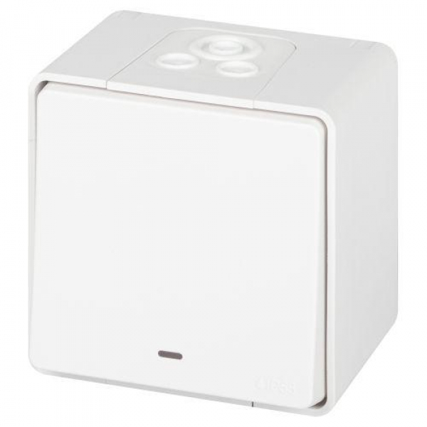 Выключатель Эксперт 11-1502-01 с подсветкой IP55 10АХ-250В ОУ бел. Эра Б0063305 ТехноИмпульс