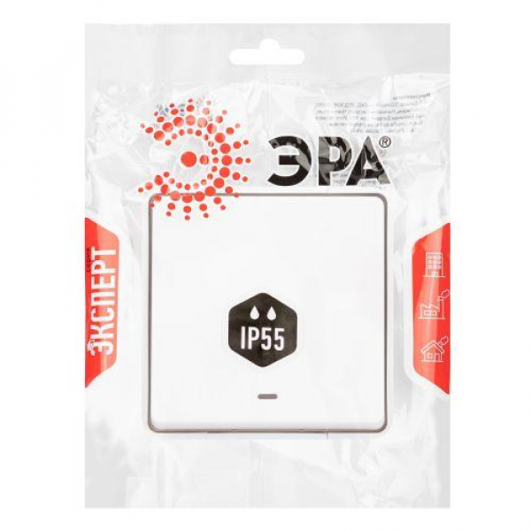 Выключатель Эксперт 11-1502-01 с подсветкой IP55 10АХ-250В ОУ бел. Эра Б0063305 ТехноИмпульс