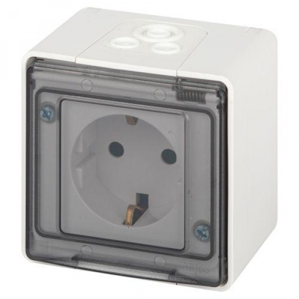 Розетка Эксперт 11-2501-01 2P+E IP55 16А-250В ОУ бел. Эра Б0063294 ТехноИмпульс