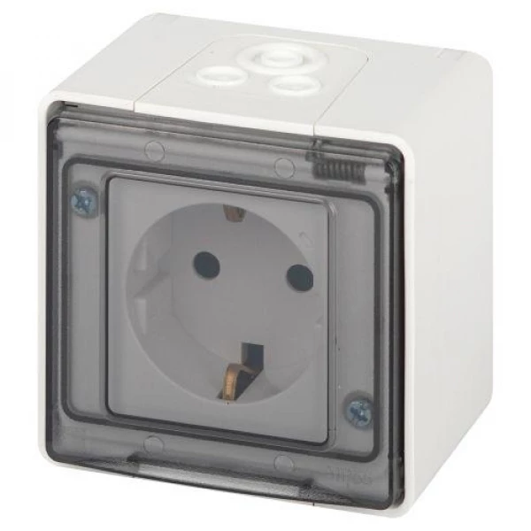 Розетка Эксперт 11-2501-01 2P+E IP55 16А-250В ОУ бел. Эра Б0063294 ТехноИмпульс