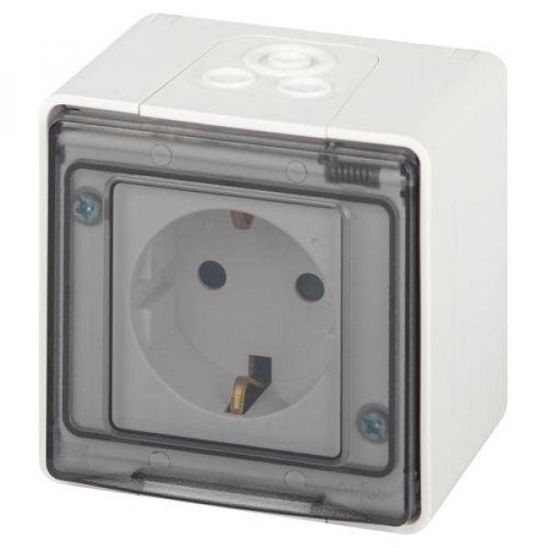 Розетка Эксперт 11-2502-01 2P+E IP55 шторки 16А-250В ОУ бел. Эра Б0063280 ТехноИмпульс