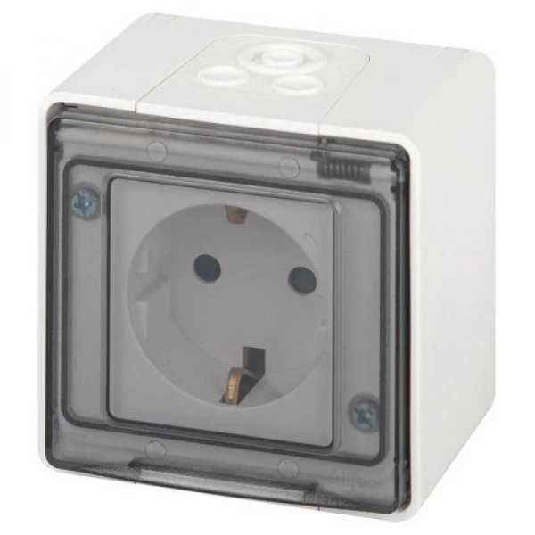 Розетка Эксперт 11-2502-01 2P+E IP55 шторки 16А-250В ОУ бел. Эра Б0063280 ТехноИмпульс