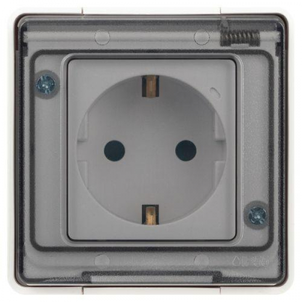 Розетка Эксперт 11-2502-01 2P+E IP55 шторки 16А-250В ОУ бел. Эра Б0063280 ТехноИмпульс