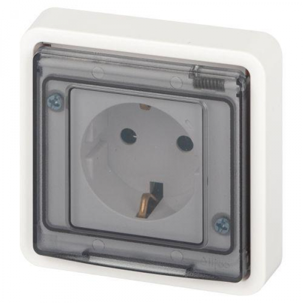 Розетка Эксперт 11-2522-01 2P+E IP55 шторки 16А-250В СУ бел. Эра Б0063281 ТехноИмпульс