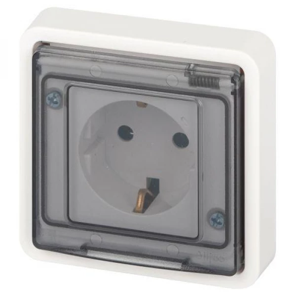 Розетка Эксперт 11-2522-01 2P+E IP55 шторки 16А-250В СУ бел. Эра Б0063281 ТехноИмпульс