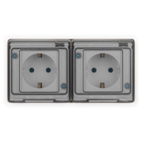 Розетка Эксперт 11-2523-01 2х2P+E гориз. IP55 16А-250В СУ бел. Эра Б0063276 ТехноИмпульс