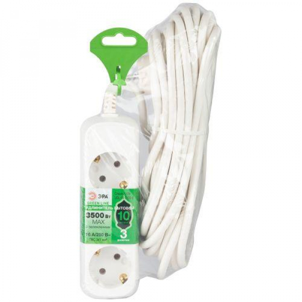 Удлинитель 3х10м с заземл. ПВС 3х1 UDL-16-3100-E Greenline Эра Б0064983 ТехноИмпульс