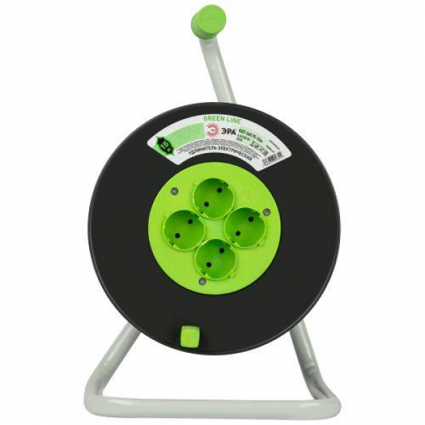 Удлинитель на пластик. катушке 4х15м без заземл. KAT-2x0.75-15m Greenline ПВС 2х0.75 Эра Б0065052 ТехноИмпульс