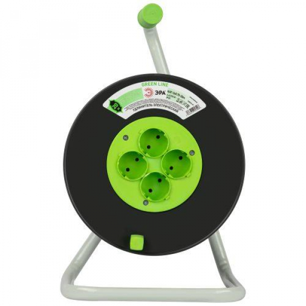 Удлинитель на пластик. катушке 4х20м без заземл. KAT-2x0.75-20m Greenline ПВС 2х0.75 Эра Б0065069 ТехноИмпульс