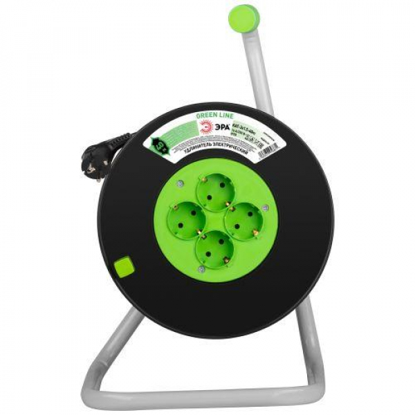 Удлинитель на пластик. катушке 4х40м с заземл. KAT-3x1.5-40m Greenline ПВС 3х1.5 Эра Б0065132 ТехноИмпульс