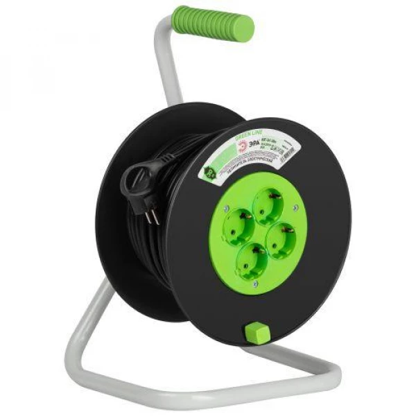 Удлинитель на пластик. катушке 4х30м с заземл. KAT-3x1-30m Greenline ПВС 3х1 Эра Б0065086 ТехноИмпульс