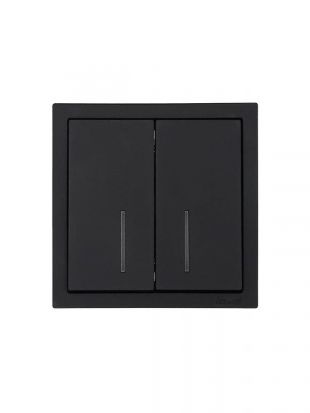 Выключатель 2-кл. с индик. СП ZIMA IP20 10А безвинт. зажим черн. бархат LEZARD 704-4288-112QC ТехноИмпульс