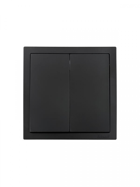 Выключатель 2-кл СП ZIMA IP20 10А безвинт. зажим черн. бархат LEZARD 704-4288-101QC ТехноИмпульс