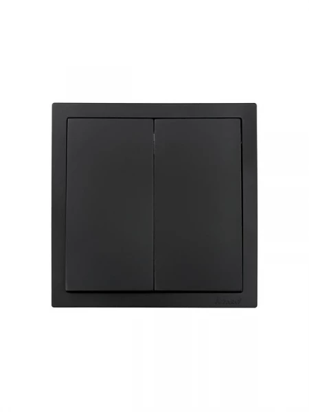 Выключатель 2-кл СП ZIMA IP20 10А безвинт. зажим черн. бархат LEZARD 704-4288-101QC ТехноИмпульс