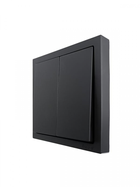 Выключатель 2-кл СП ZIMA IP20 10А безвинт. зажим черн. бархат LEZARD 704-4288-101QC ТехноИмпульс