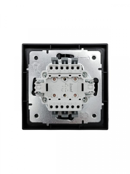 Выключатель 2-кл СП ZIMA IP20 10А безвинт. зажим черн. бархат LEZARD 704-4288-101QC ТехноИмпульс