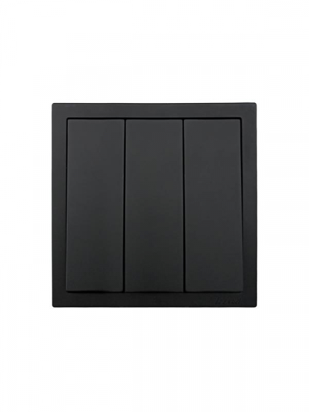 Выключатель 3-кл. СП ZIMA IP20 10А безвинт. зажим черн. бархат LEZARD 704-4288-109QC ТехноИмпульс