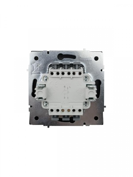 Выключатель проходной 1-кл. с индик. СП ZIMA IP20 10А безвинт. зажим черн. бархат LEZARD 704-4288-114QC ТехноИмпульс