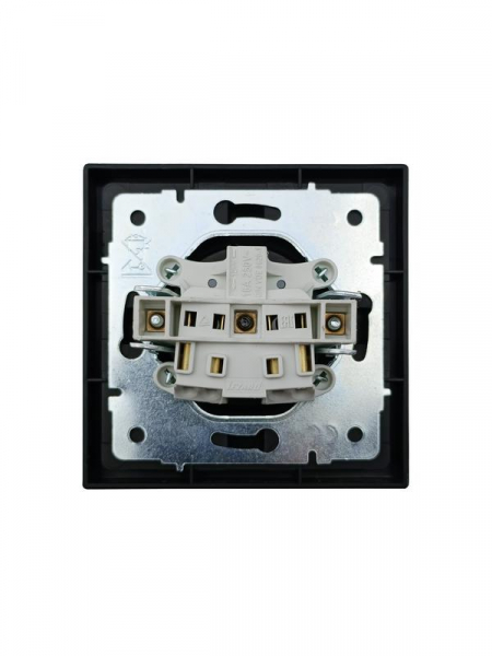 Розетка 1 мест. б/з ПБТ СП ZIMA IP20 16А безвинт. зажим черн. бархат LEZARD 704-4288-121BQC ТехноИмпульс