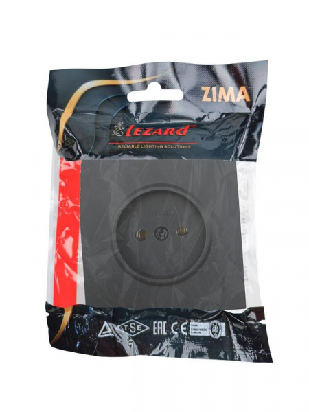 Розетка 1 мест. б/з ПБТ СП ZIMA IP20 16А безвинт. зажим черн. бархат LEZARD 704-4288-121BQC ТехноИмпульс